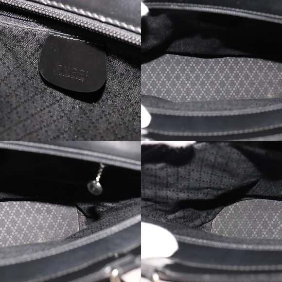 GUCCI Bamboo Handbag Nylon Black Silver 000 1998 000 1998